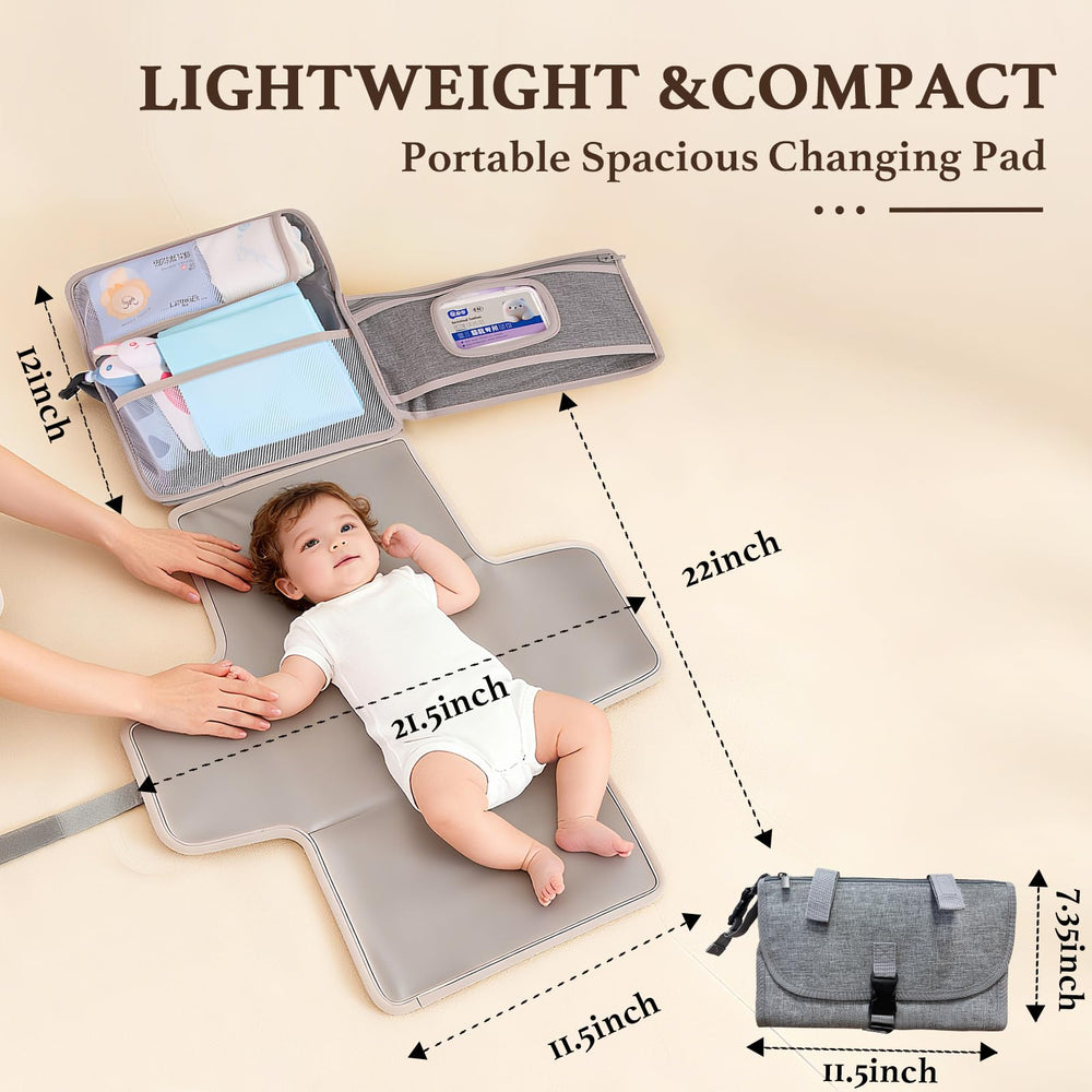 Catteyonce Changing Pad smart storage pockets keep diapers and wipes organized.
