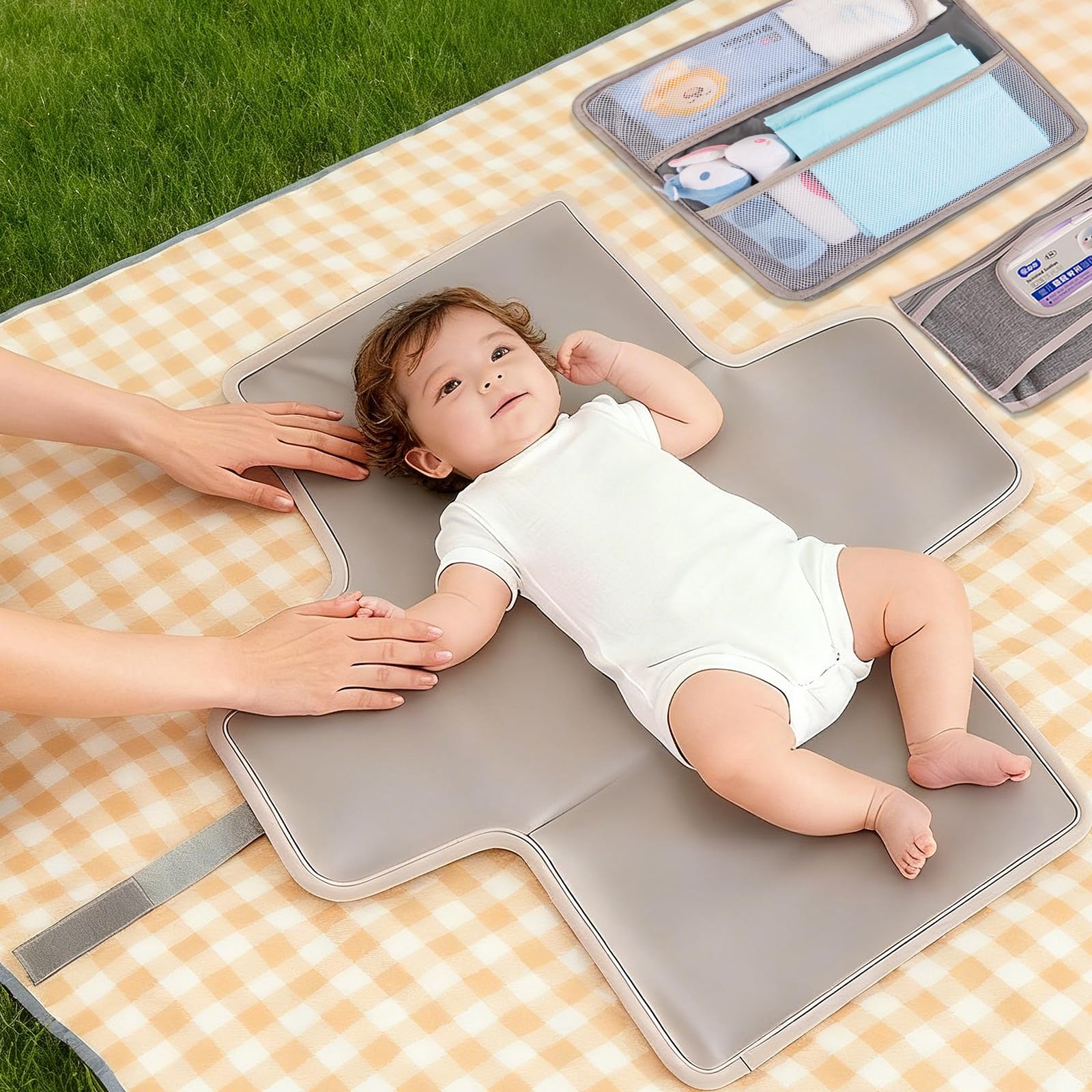 Catteyonce Wipes pocket accessible strap for easy reach during changes.