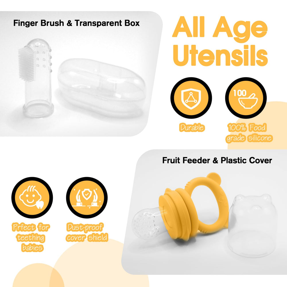 Catvegue silicone spoon and fork set with gentle textures.