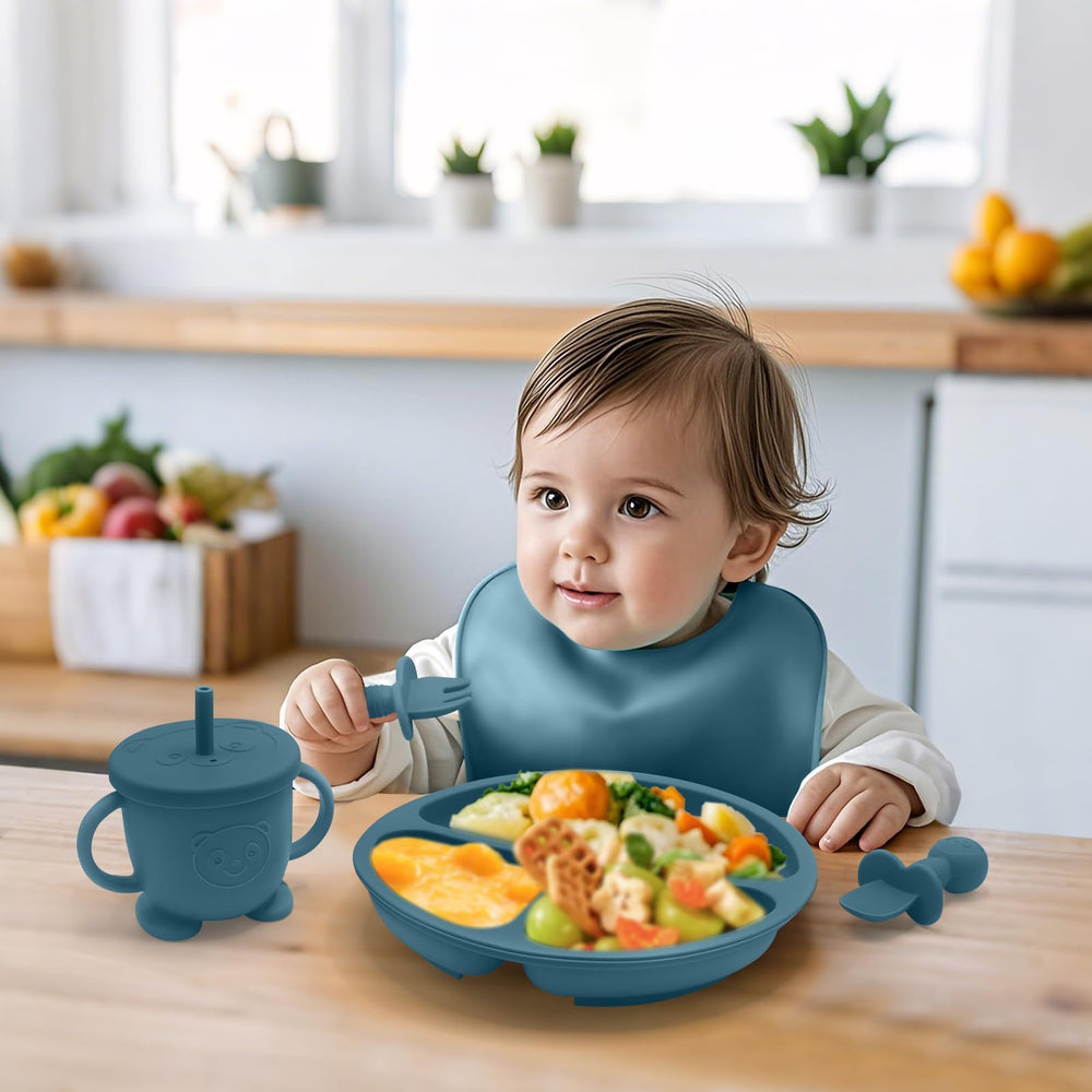 Catvegue silicone spoon and fork set with sensory textures