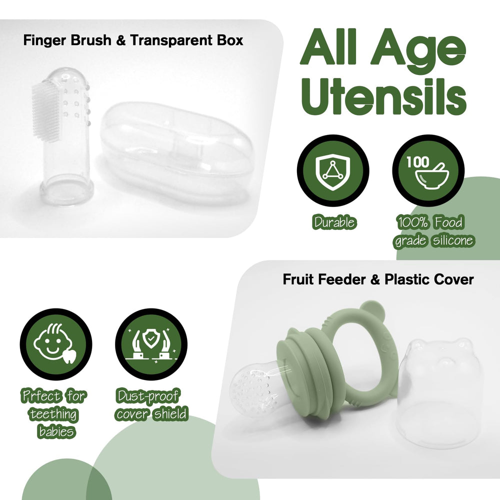 Catvegue silicone spoon and fork set offers safe, easy-to-clean utensils for infants.