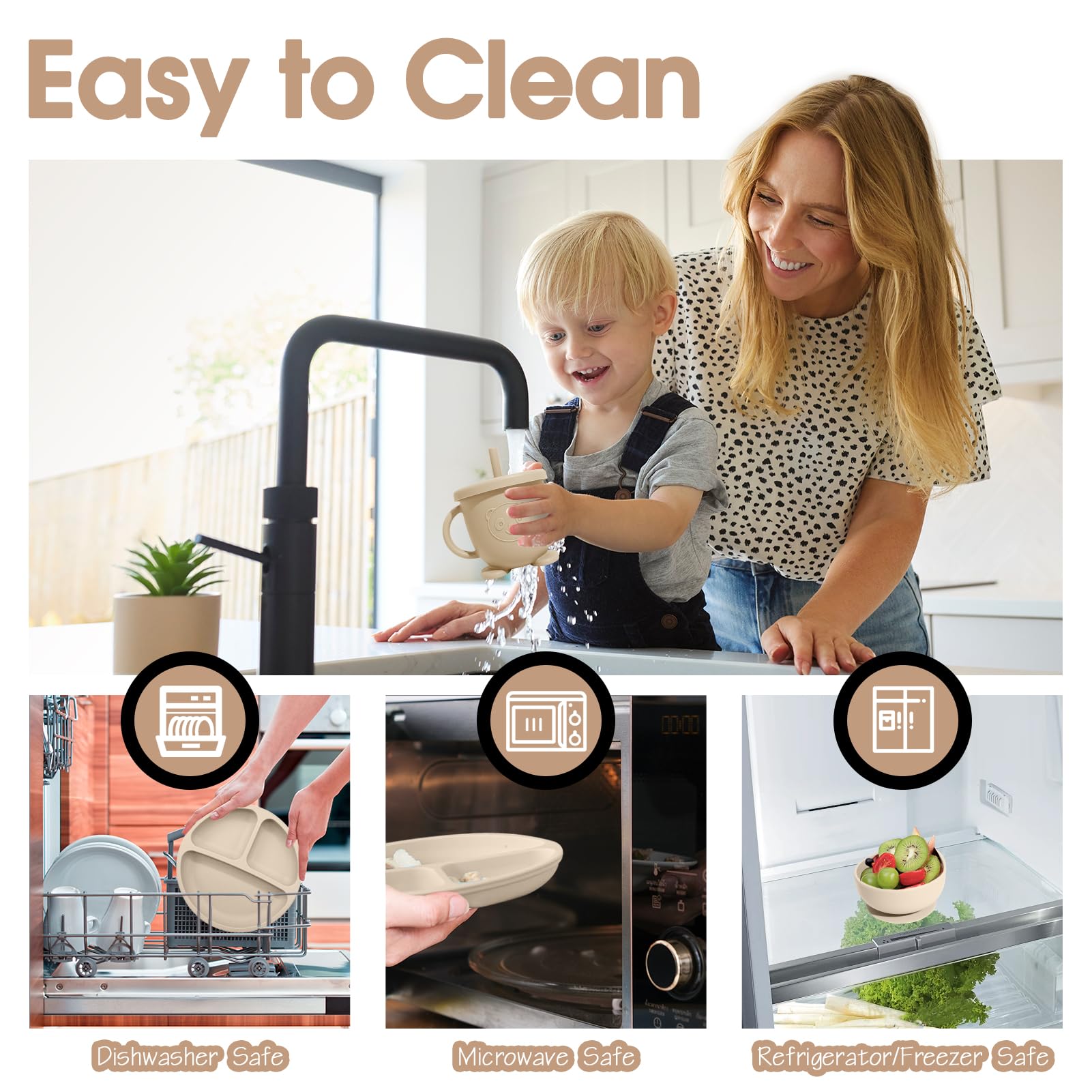 Catvegue silicone spoons set with soft tips for gentle feeding.