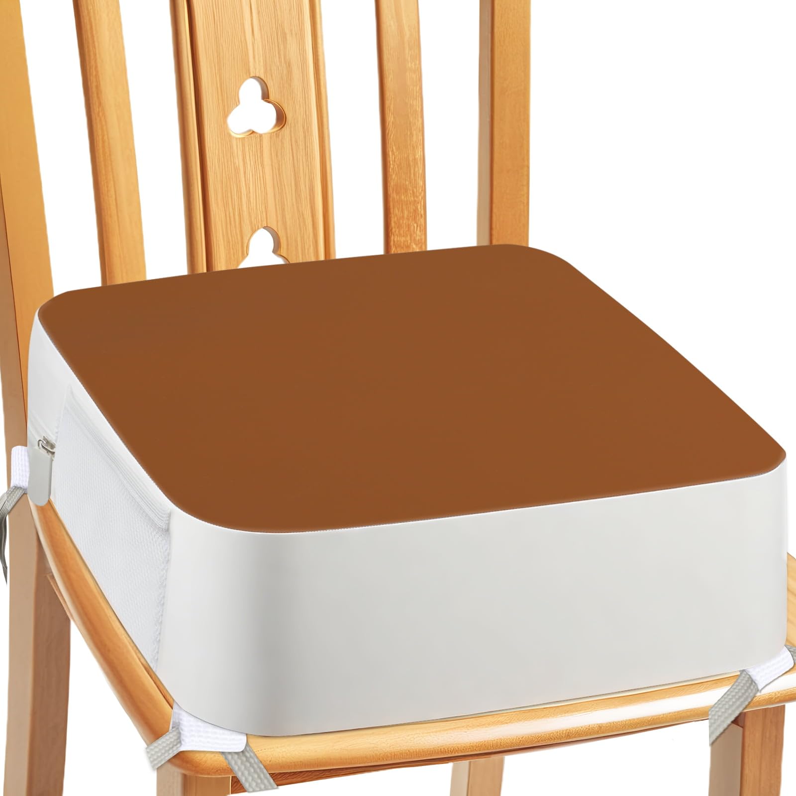 CAVWVTYU booster seat with anchor straps secures most chairs for stable family meals