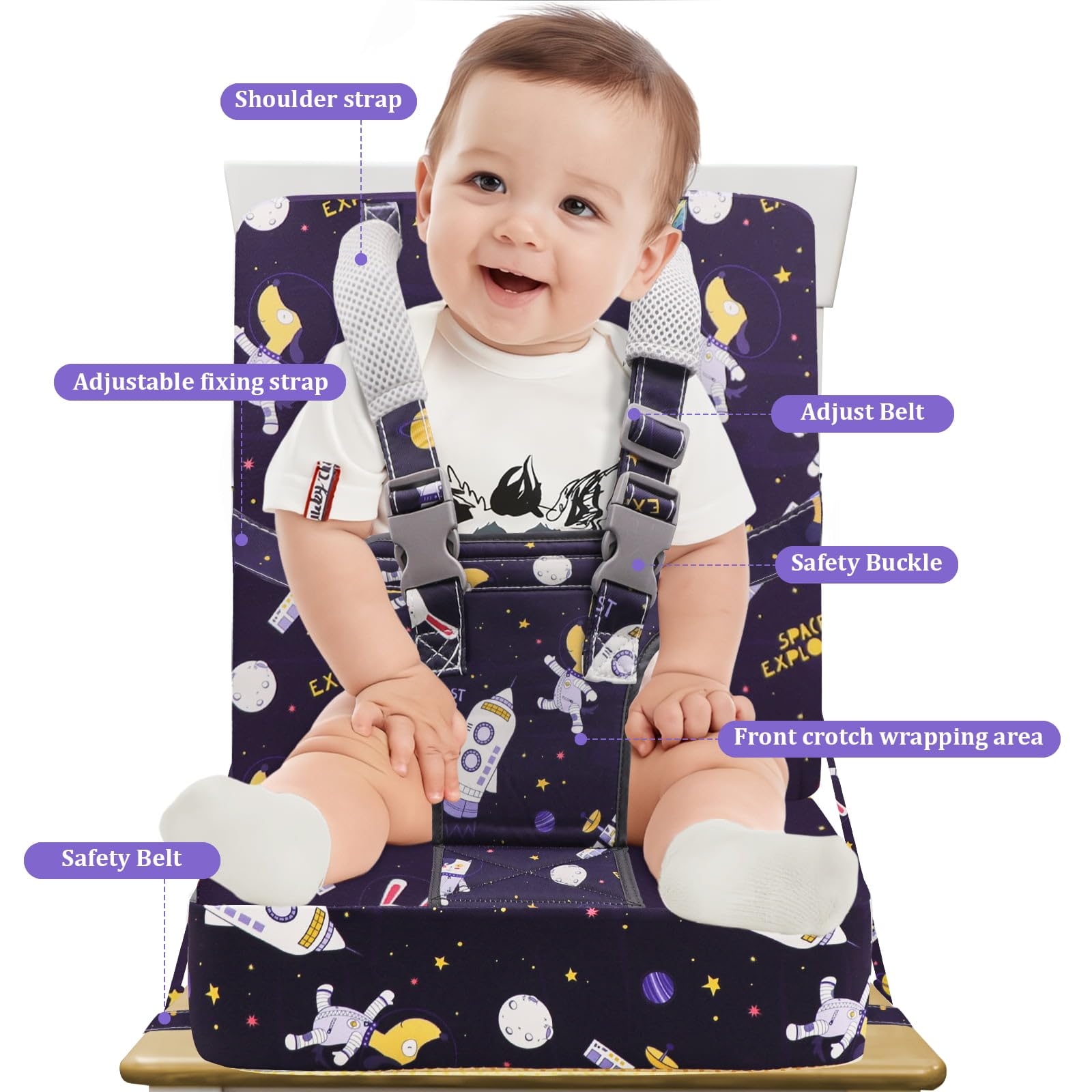 CAVWVTYU booster seat back support keeps child closer to the table.