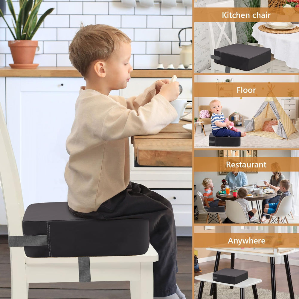 CAVWVTYU booster seat back view with adjustable straps for secure fitting