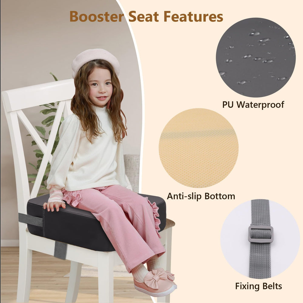 CAVWVTYU booster seat fabric close-up shows washable PU cover