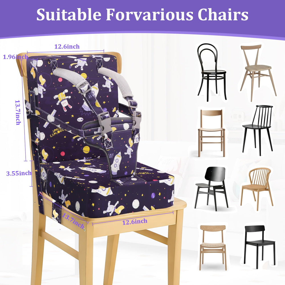 CAVWVTYU booster seat non-slip bottom helps prevent sliding during mealtime.