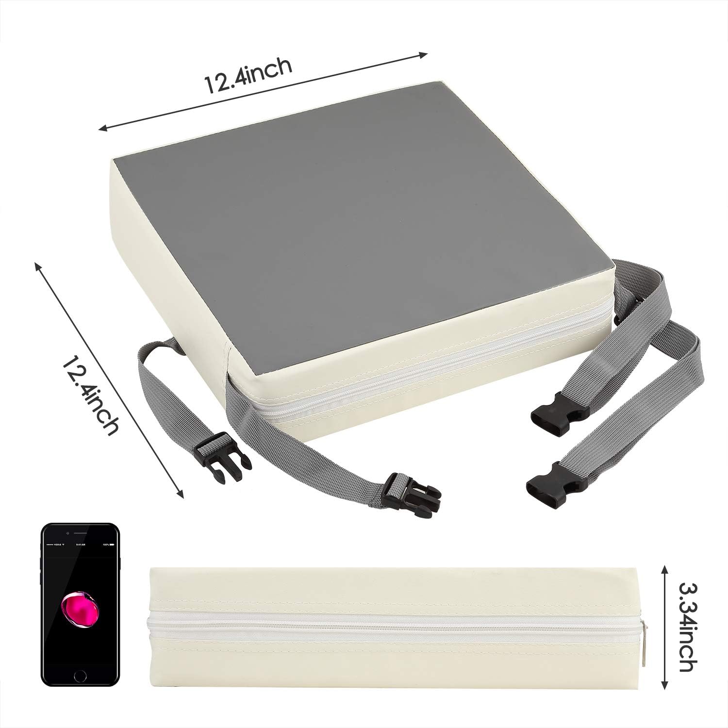 CAVWVTYU booster seat safety straps keep it secure to chairs.