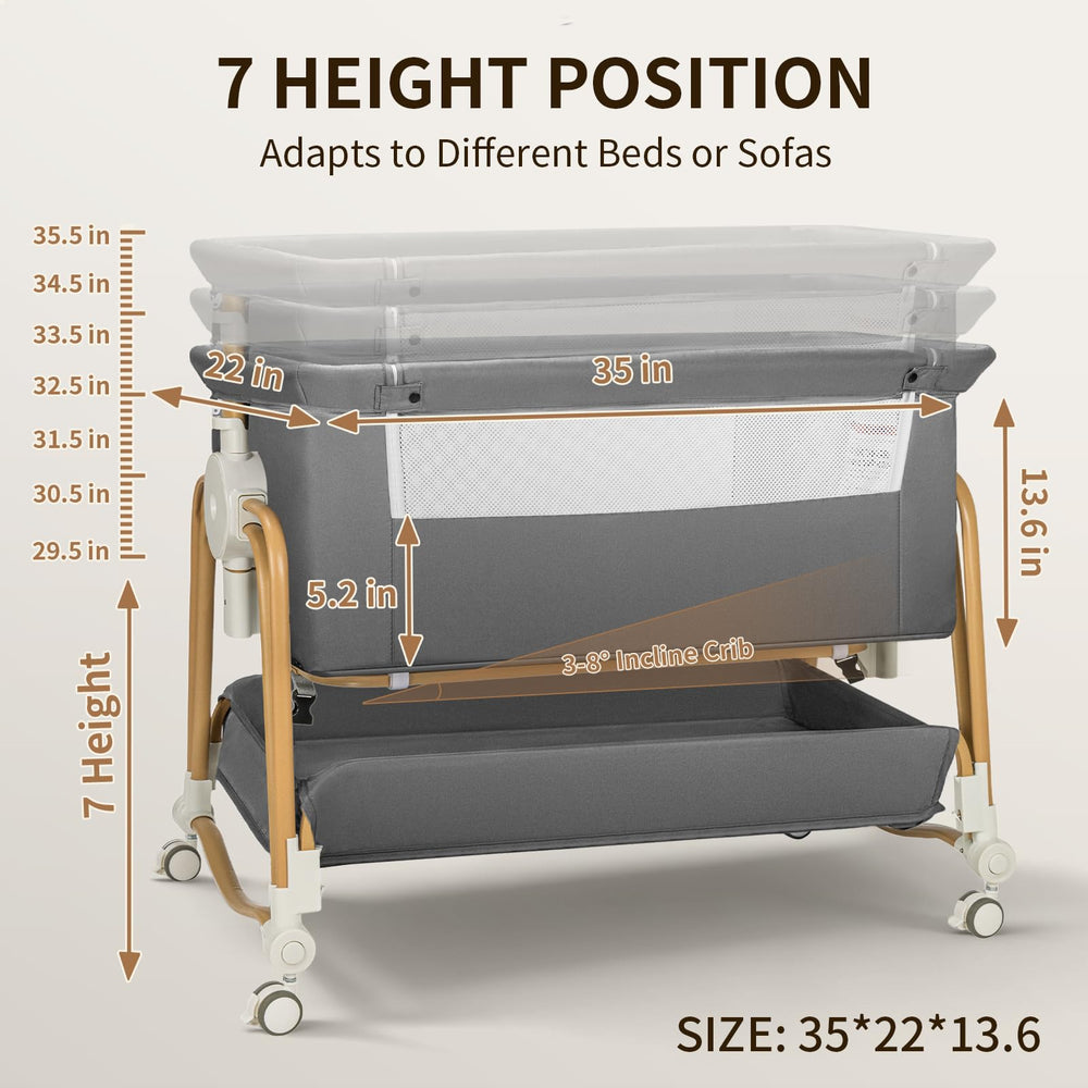 Cbcvvaer bedside sleeper with lowered side for convenient night feeds.