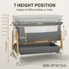 Cbcvvaer bedside sleeper with lowered side for convenient night feeds.