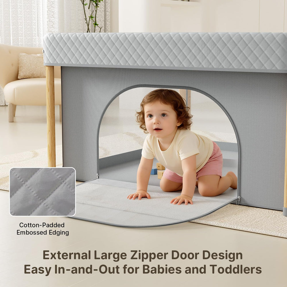 Cbcvvaer foldable playpen sturdy-brackets highlights stability during playtime.