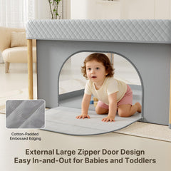 Cbcvvaer foldable playpen sturdy-brackets highlights stability during playtime.
