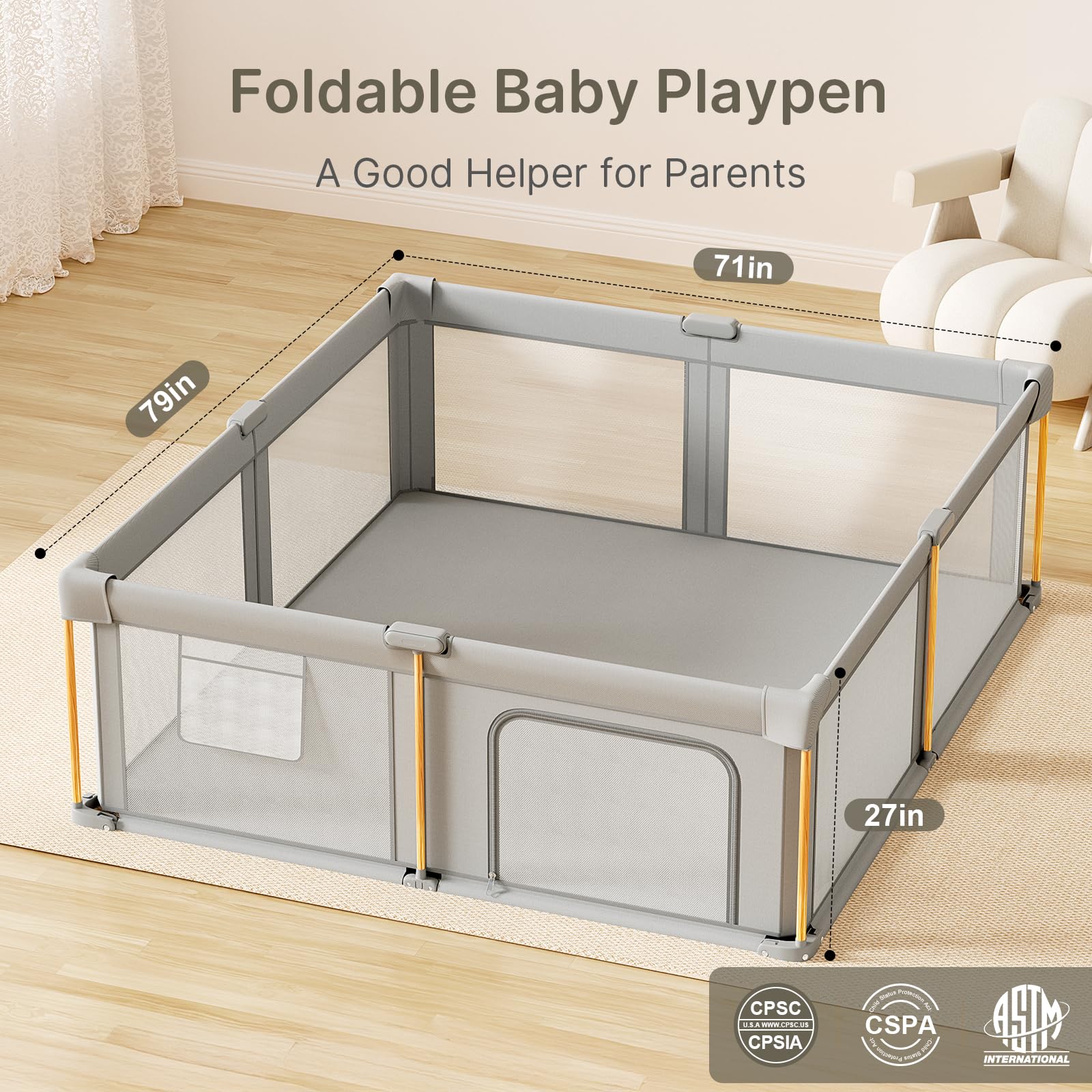 Cbcvvaer sturdy steel frame ensures stable playtime indoors or outdoors.