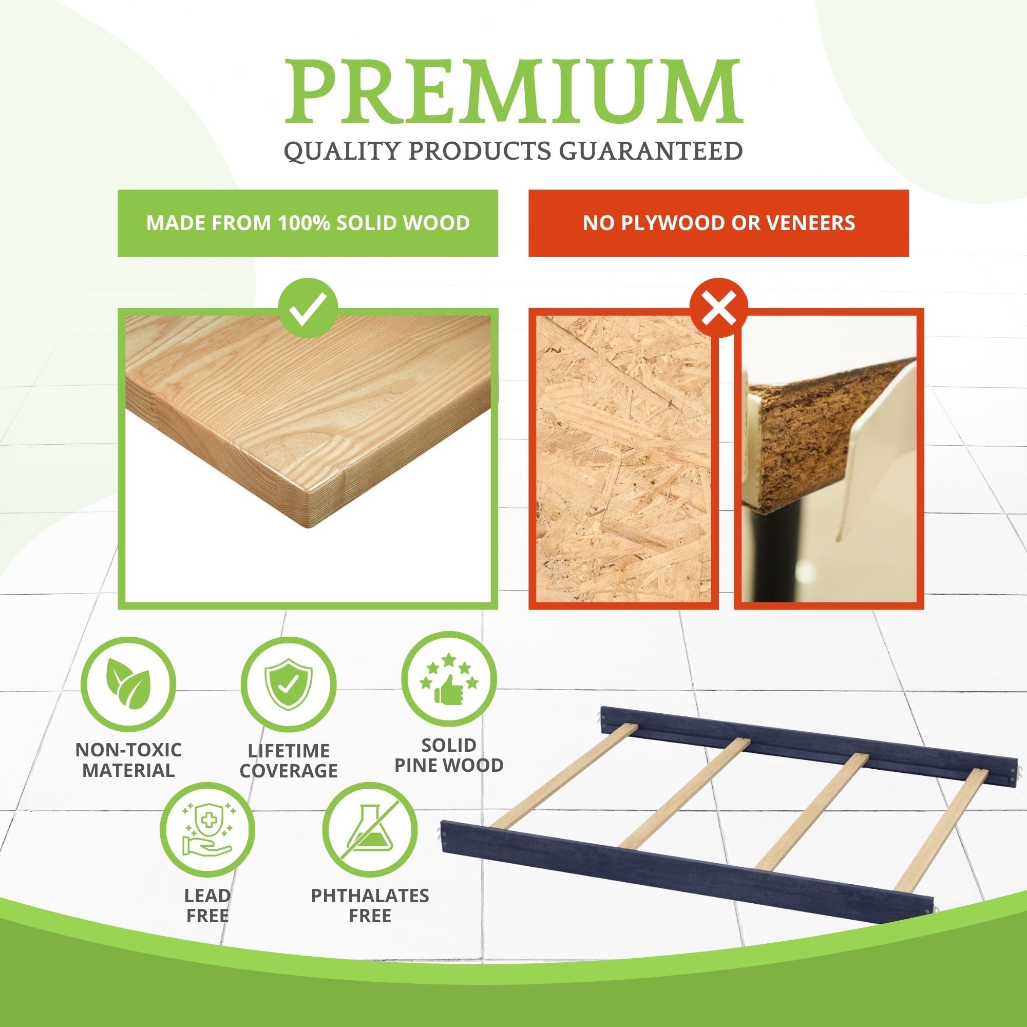 CC KITS 600 lbs capacity bed rails offering strong support for a child bed