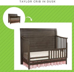 CC KITS crib-to-toddler-bed conversion rail illustrated for safety and independence.