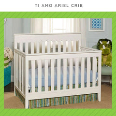 CC KITS guard rail attached to crib end on a Ti Amo model.