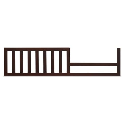 CC KITS Toddler Bed Guard Rail in espresso finish for secure crib-to-toddler transition.