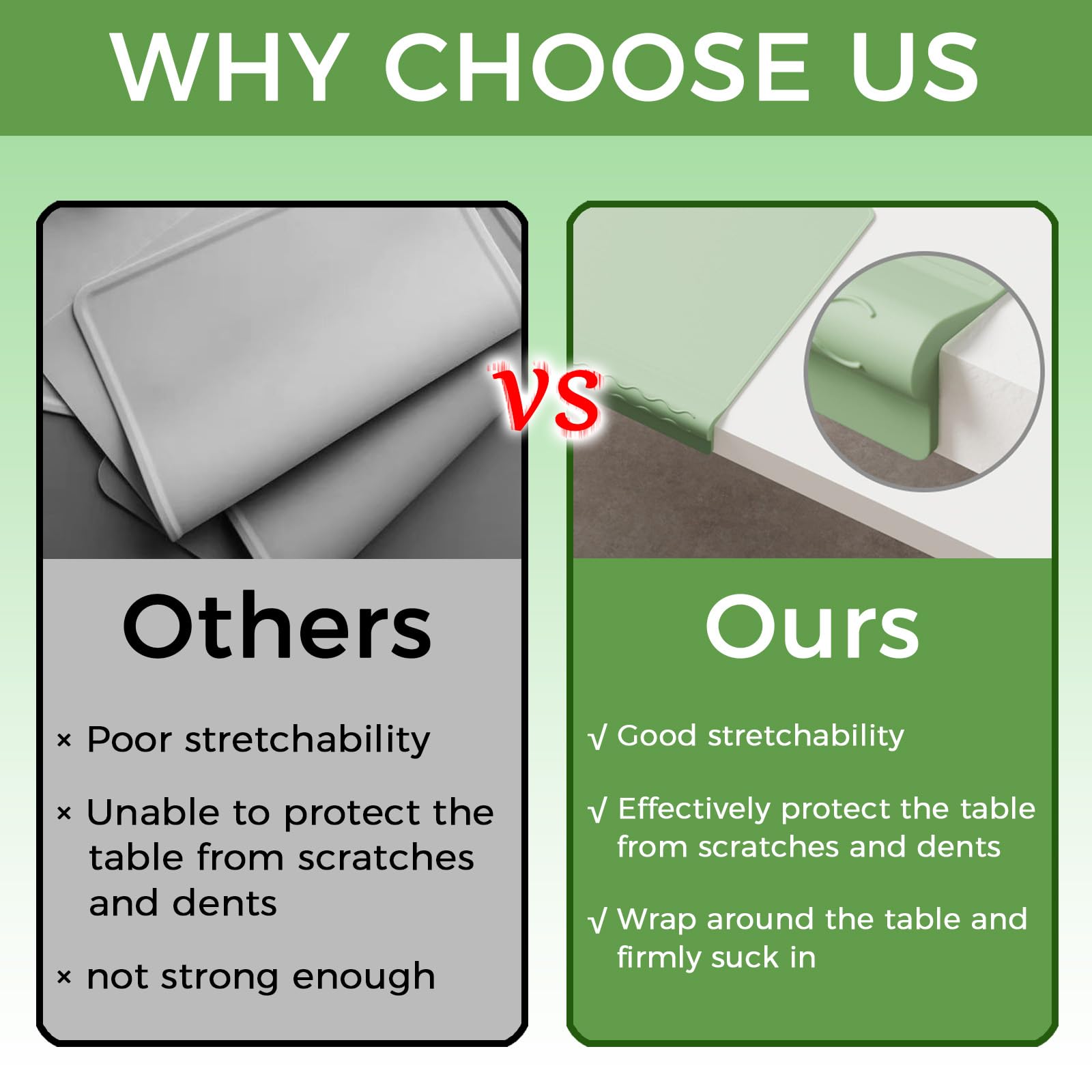 CCDANSIYUCR Edge-protected mat shields surfaces during meals and play.