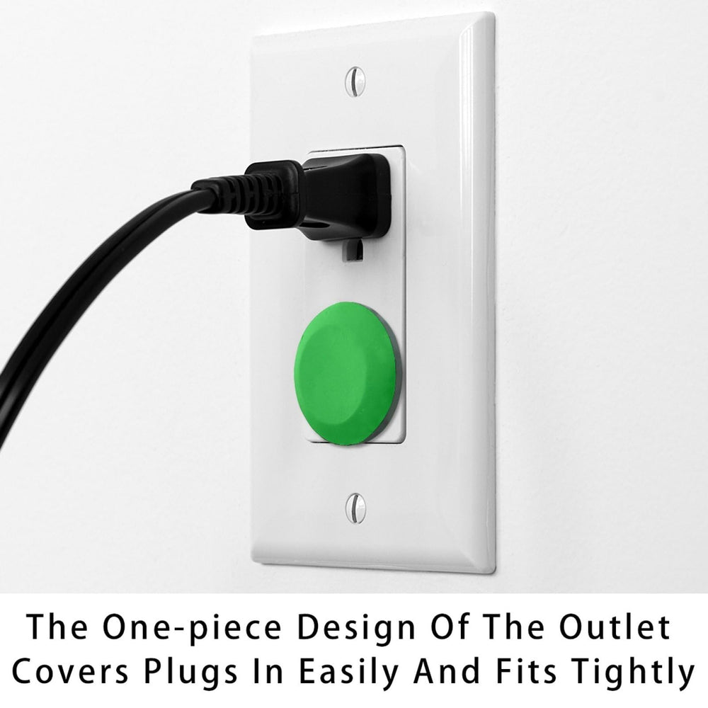 CDGIRUOWUNV child-safety outlet cover in use preventing finger insertion.