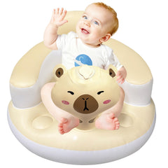 CDSDAS inflatable baby seat front view showing stable upright position for learning