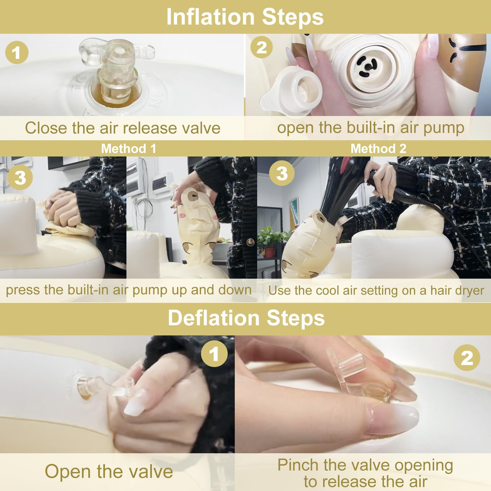 CDSDAS inflatable baby seat shown as travel-friendly, lightweight and versatile