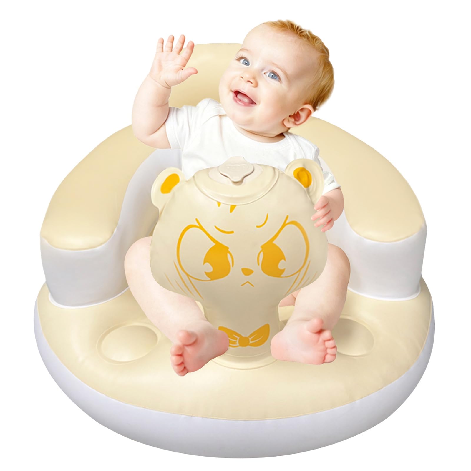 CDSDAS inflatable baby seat with round-bottom ergonomic support for upright, stable sitting.