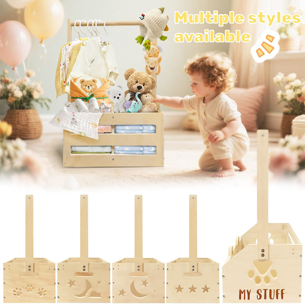 CDSDAS wooden baby shower crate closet full setup highlights practical use