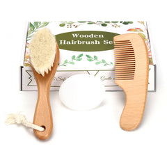 Ceavmlsr baby hair brush with goat bristles gently massages the scalp