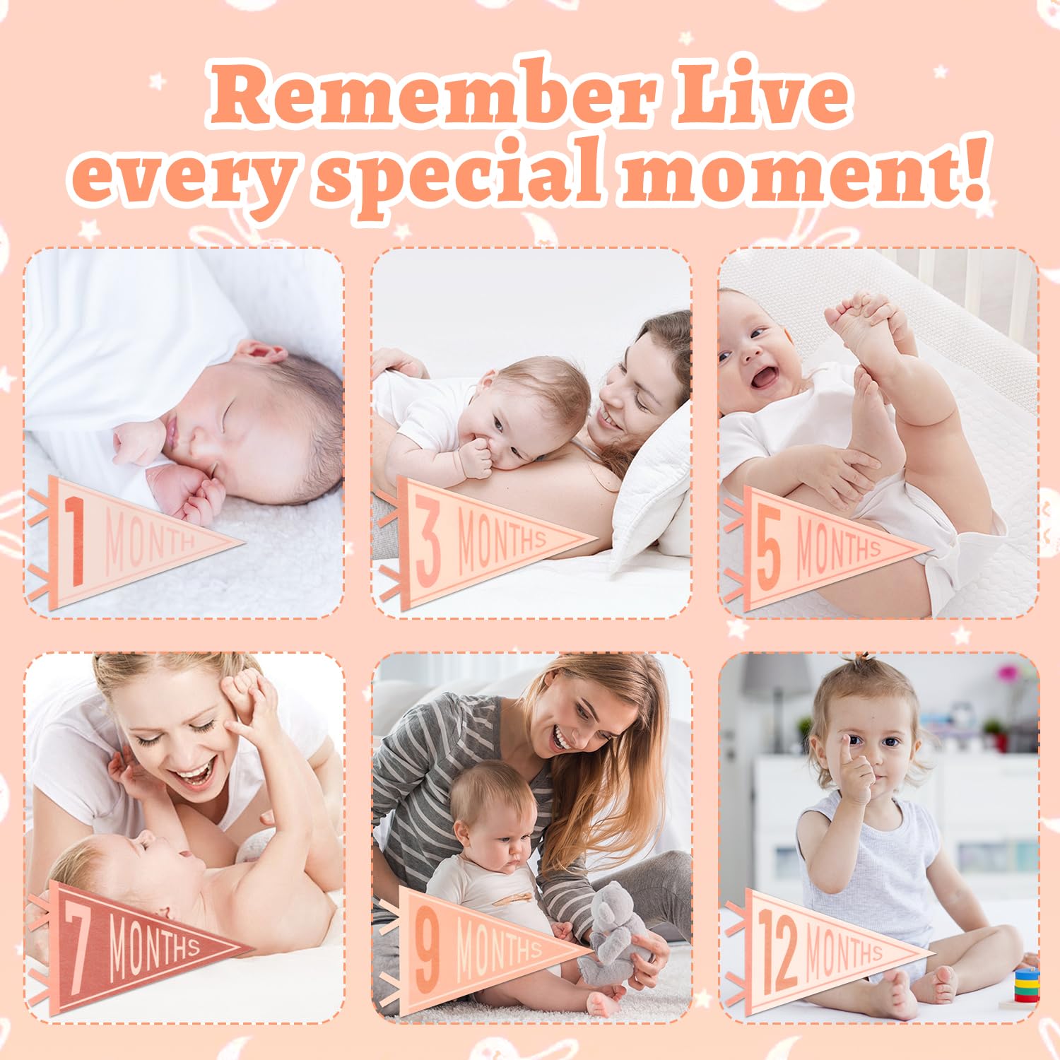 Cecliy soft felt pennants feature bright patterns for engaging baby photos