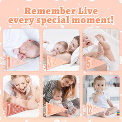 Cecliy soft felt pennants feature bright patterns for engaging baby photos