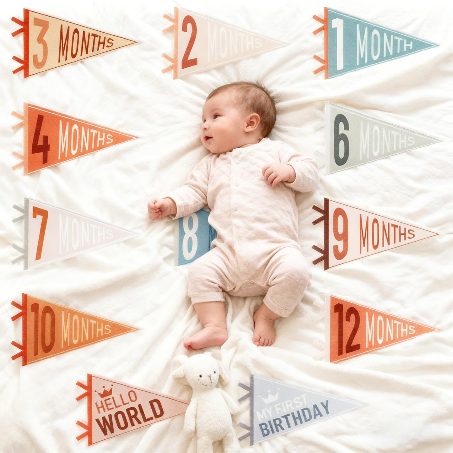 Cecliy first year photo prop pennants suitable for daily moments.