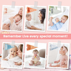 Cecliy month pennants 14pcs highlighting each month for keepsake photos.