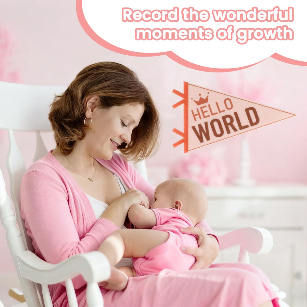 Cecliy soft felt pennants with bright prints for baby decor.