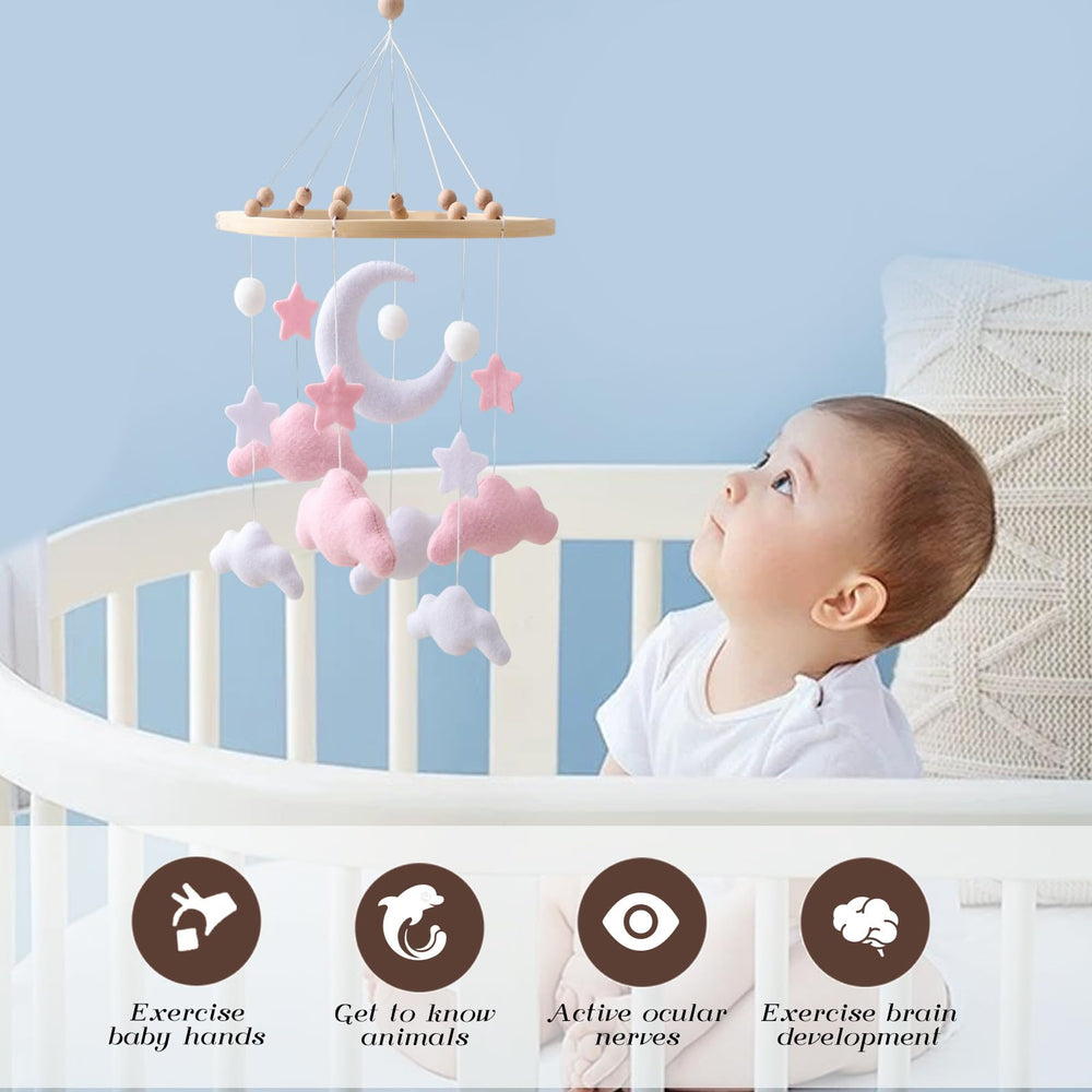 Ceecolia crib mobile adjustable hanging height for versatile ceiling mounting.
