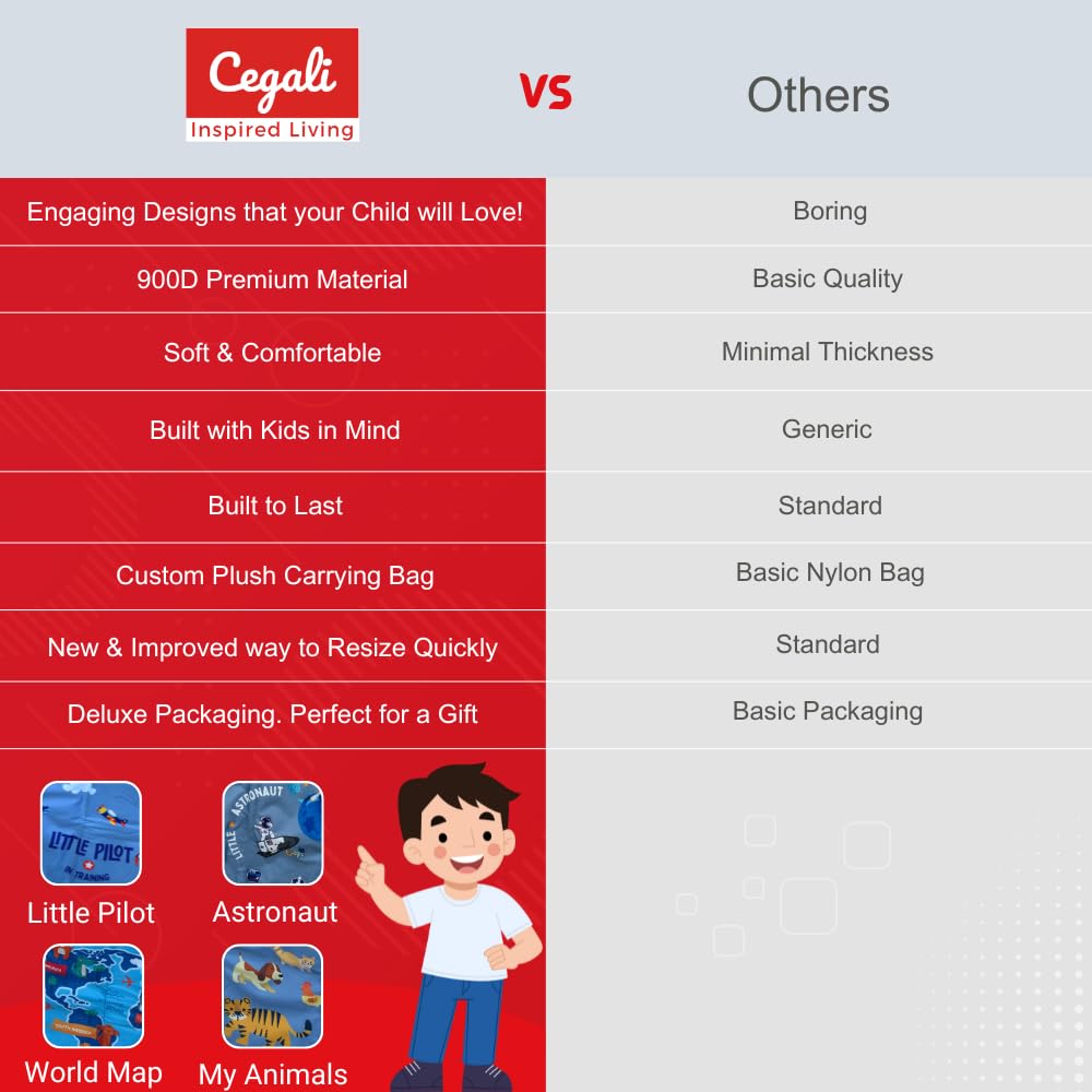 Cegali Little Pilot foam padding cushions young travelers on board.