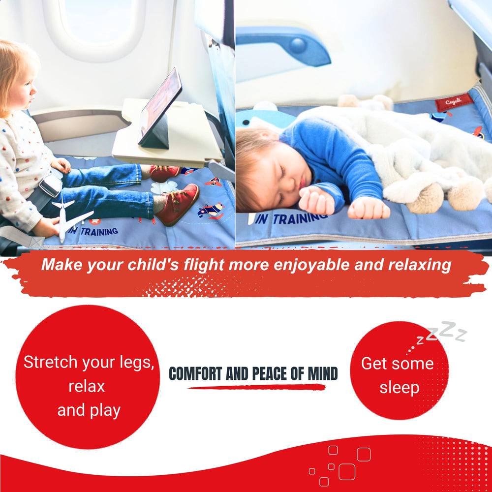 Cegali Little Pilot travel toddler bed offers secure rest during flights.