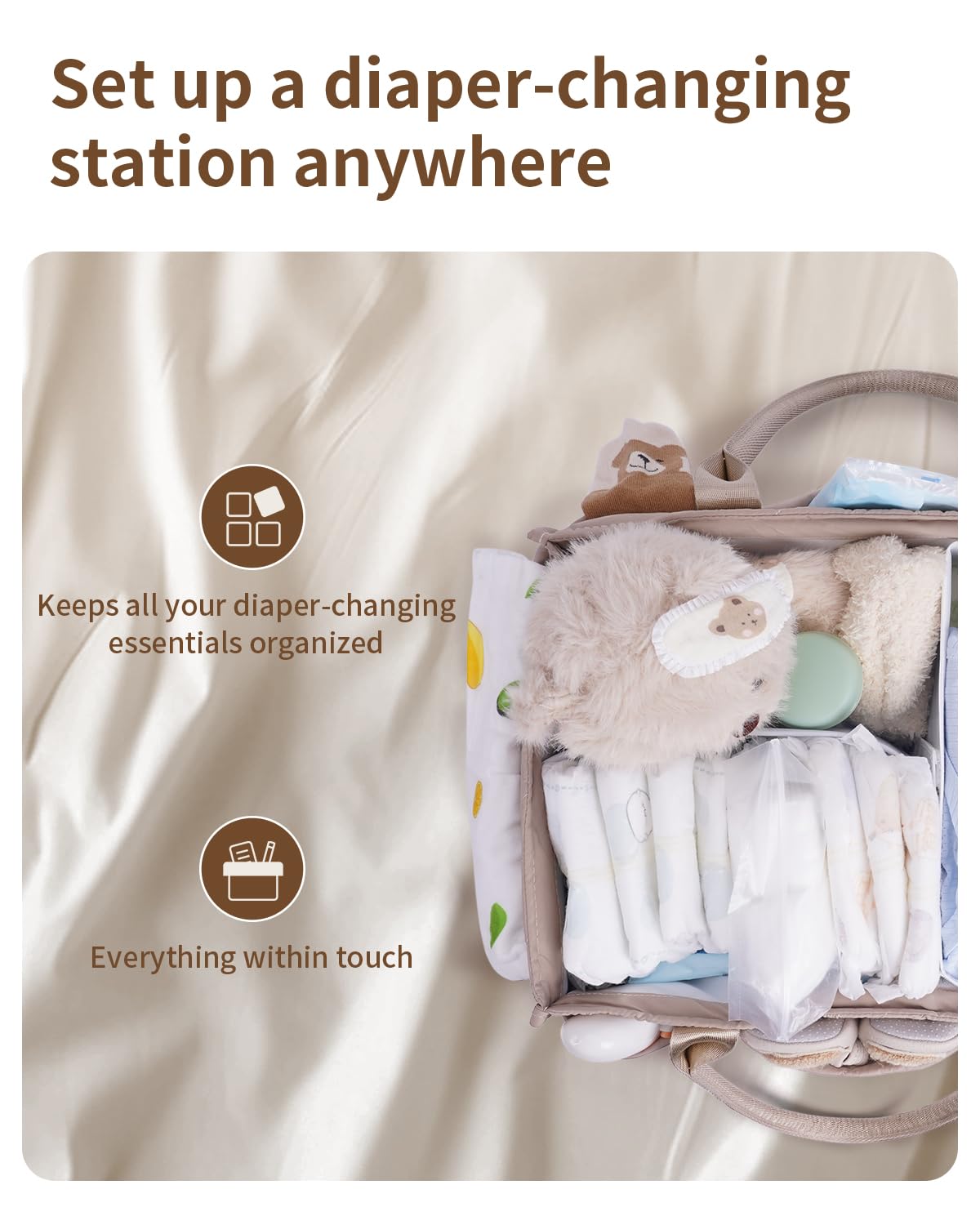 CEI-CEI diaper caddy with removable dividers for flexible organization