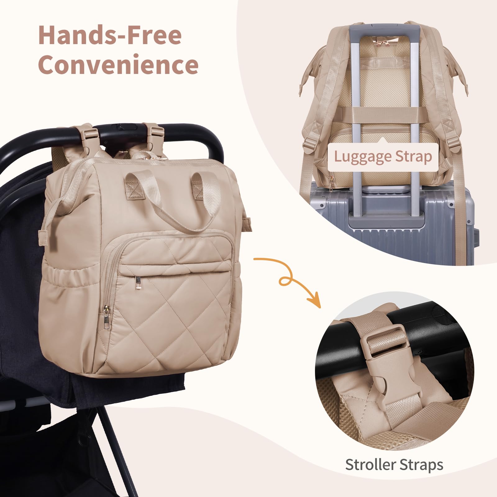 CEI-CEI diaper bag S curve shoulder straps provide shoulder comfort