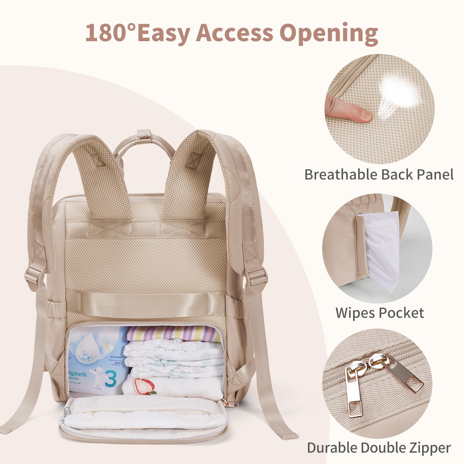 CEI-CEI diaper bag backpack water resistant fabric protects items