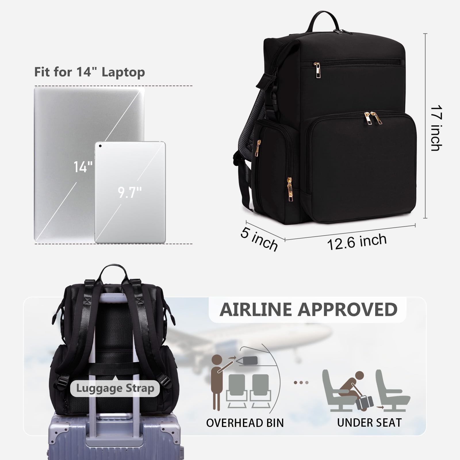 CEI-CEI diaper bag laptop sleeve fits a 14-inch device for busy parents