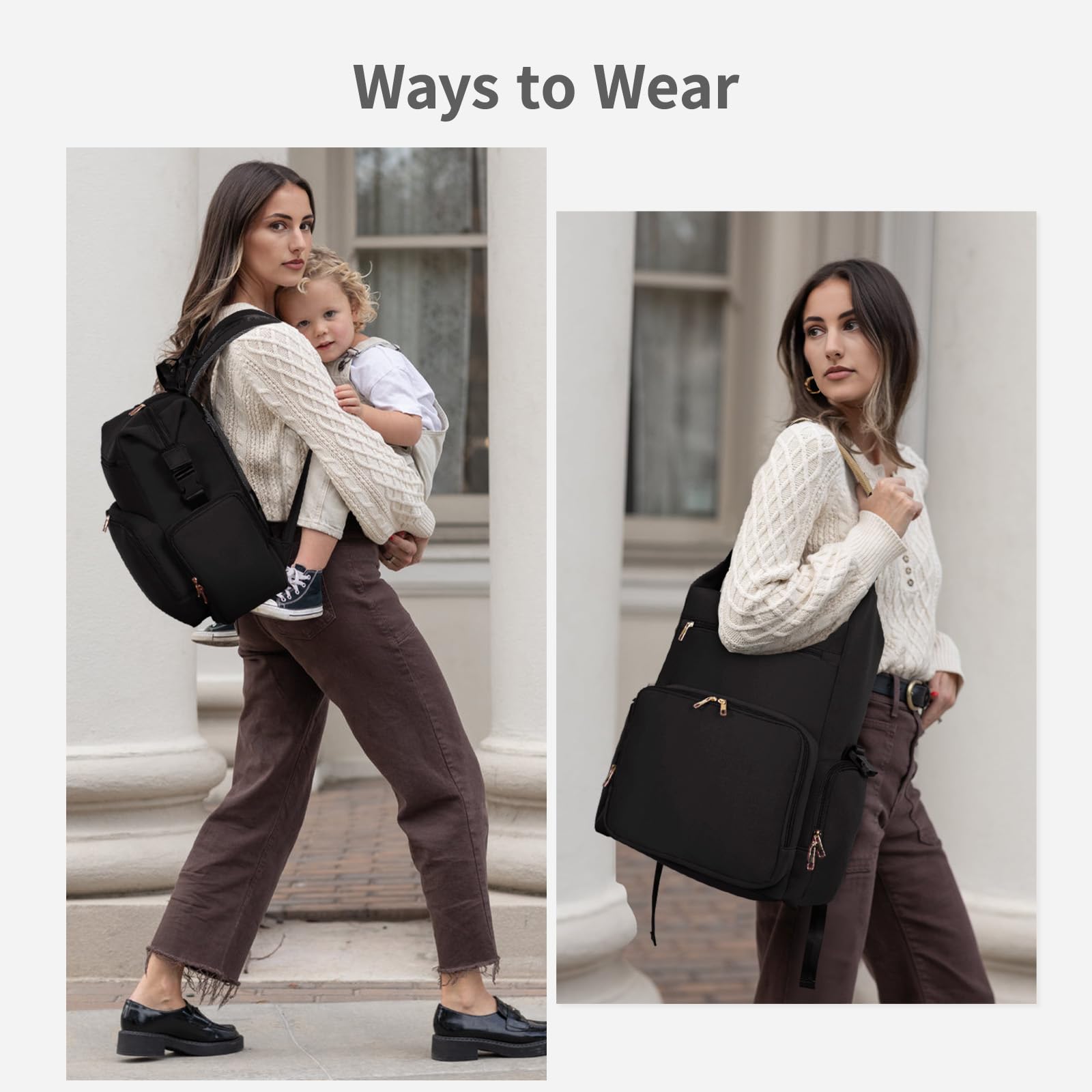 CEI-CEI neoprene diaper bag backpack insulated pocket for baby bottles.