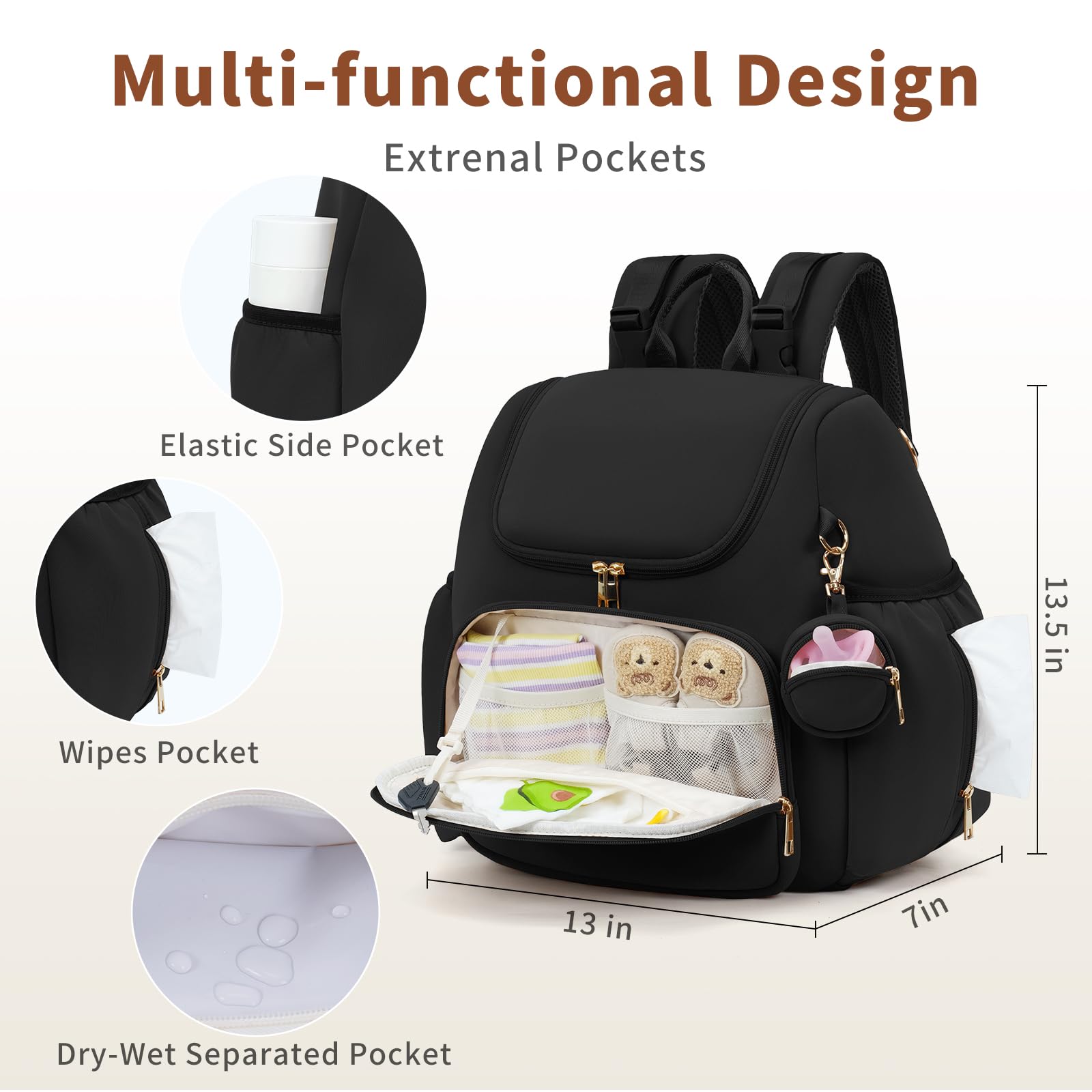 CEI-CEI side pocket provides quick access to wipes and bottles.