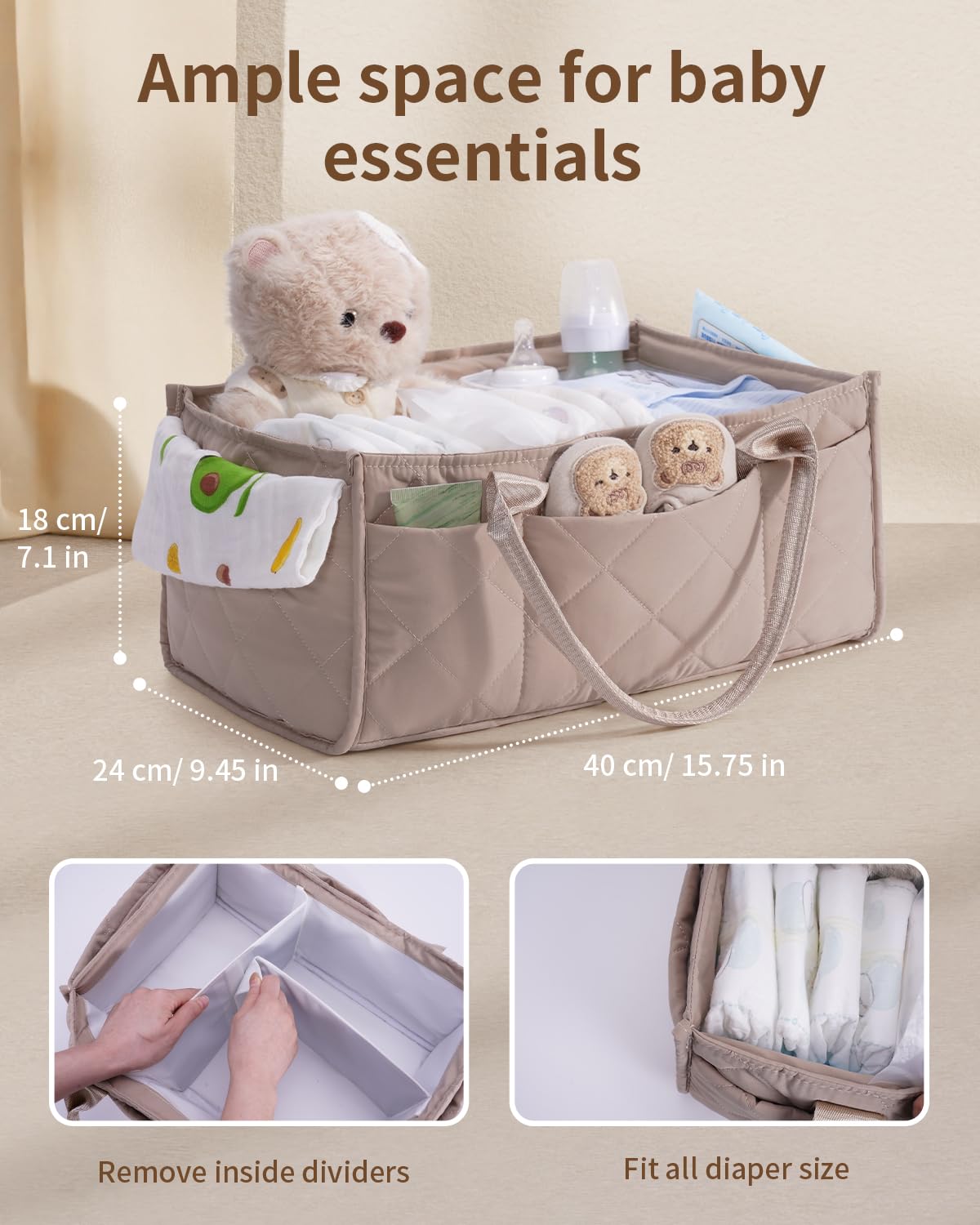 CEI-CEI nursery storage basket with waterproof lining keeps items dry
