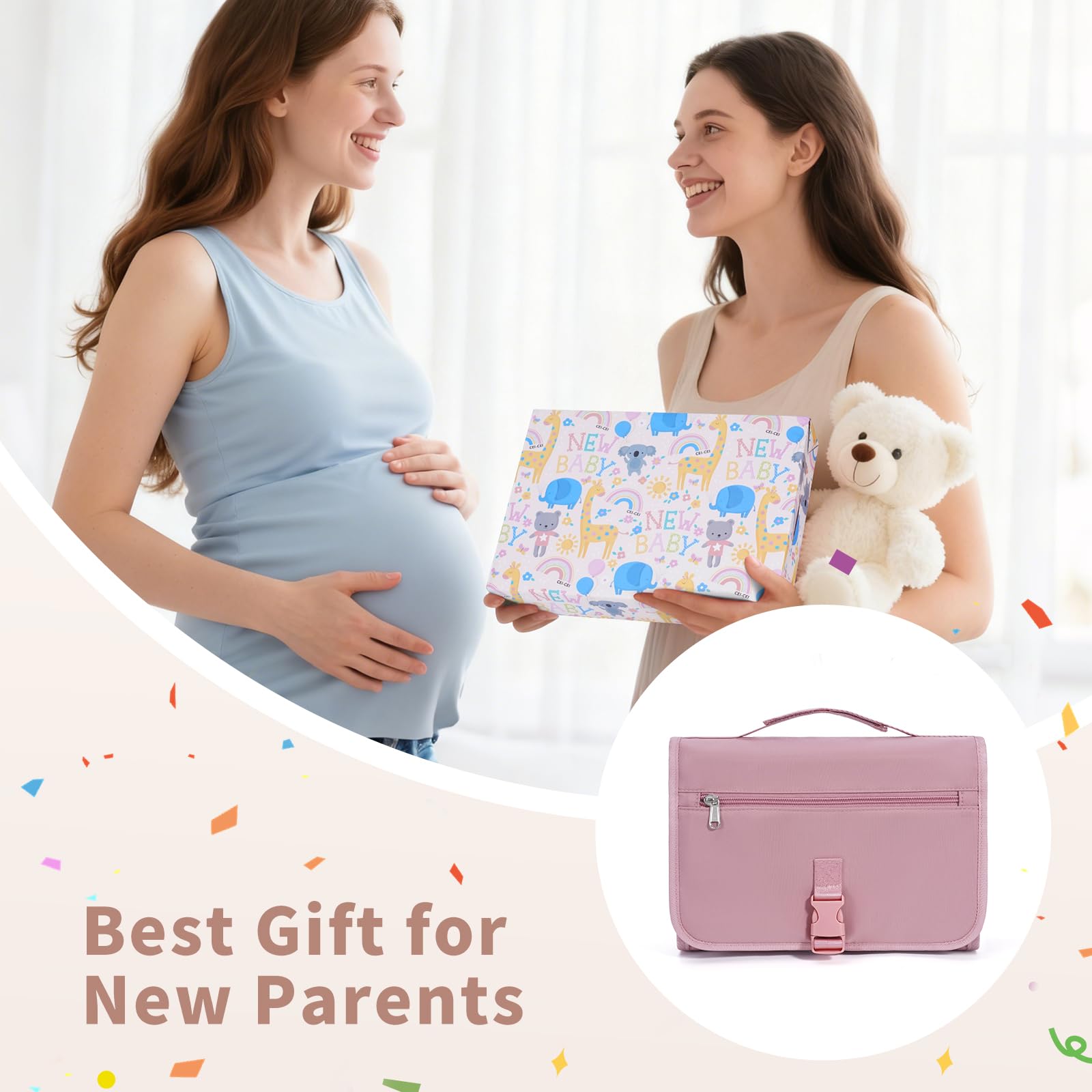CEICEI travel-ready mat folds to fit larger diaper bags.