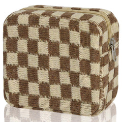 CekPo sanitary napkin storage bag with checkered pattern for organized purse use