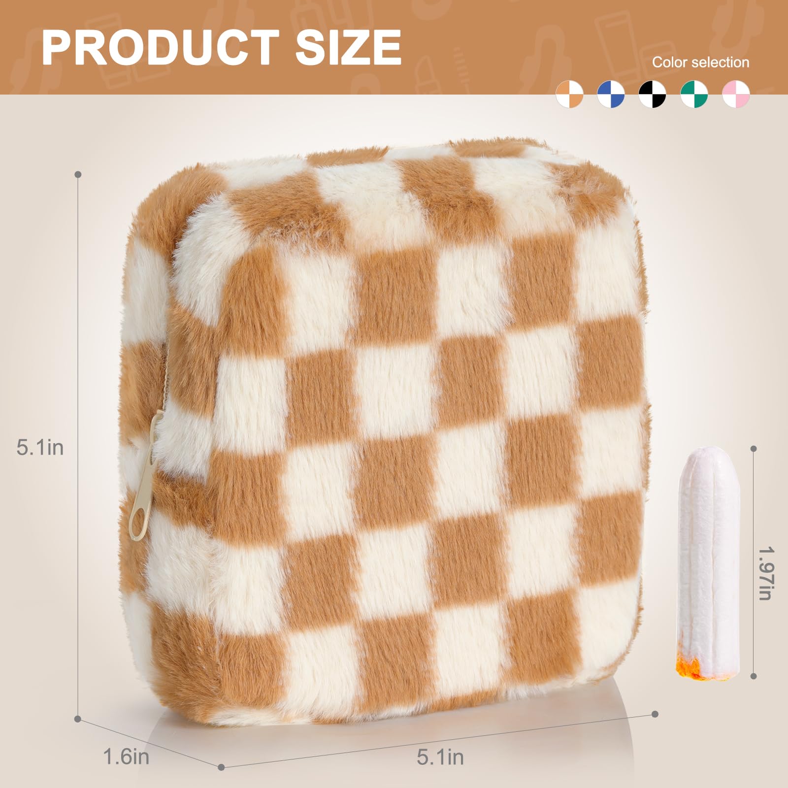 CekPo sanitary pouch close-up showing premium brushed flannel texture