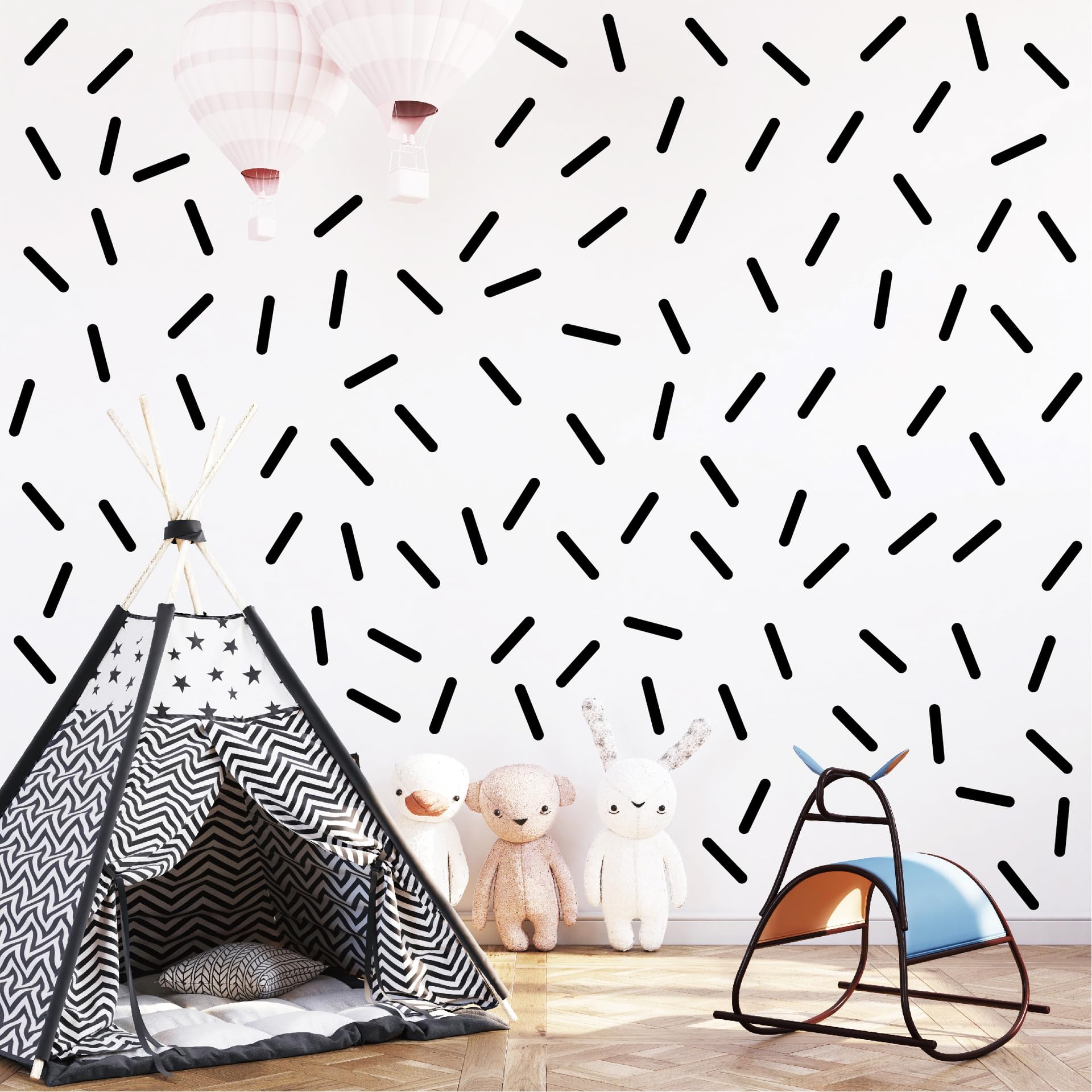 CELAENO black strip wall decals brighten kids room with no damage