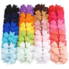 CellElection 40-piece grosgrain bows set in vibrant colors for daily ponytails