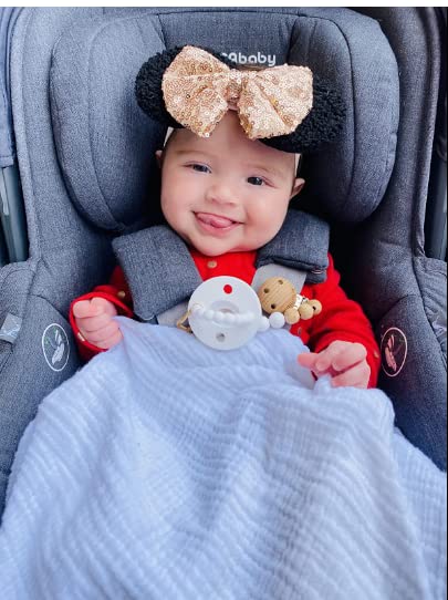 CellElection gold sequin headband with soft ears, ideal for milestone shoots