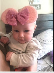 CellElection purple sequin bow headband, comfortable for daily wear